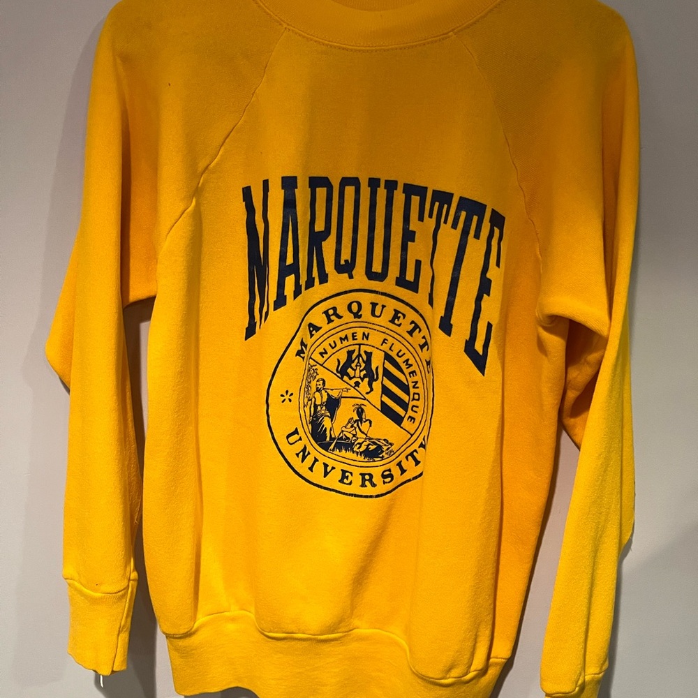 70's Marquette University Yellow Sweater